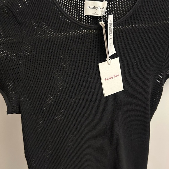 NWT knit mesh black top size small - Picture 3 of 3